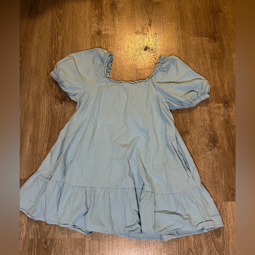 Stoney Clover Lane x Target Aqua Ruffle Tiered Linen Blend Dress - Picture 3 of 6